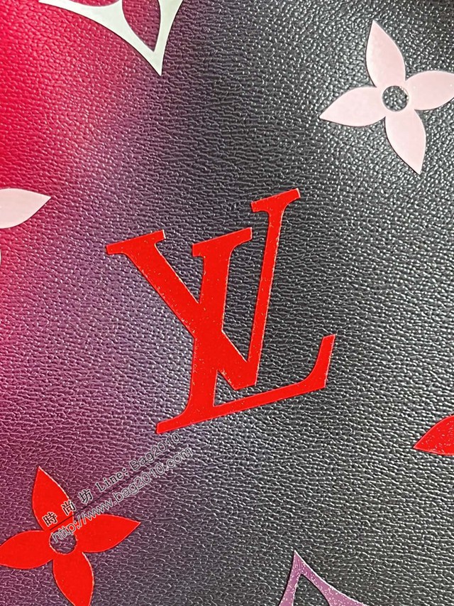 LV專櫃2022春款Neverfull中號手袋 M20511 路易威登漸變虹彩色購物袋托特包 dn1121